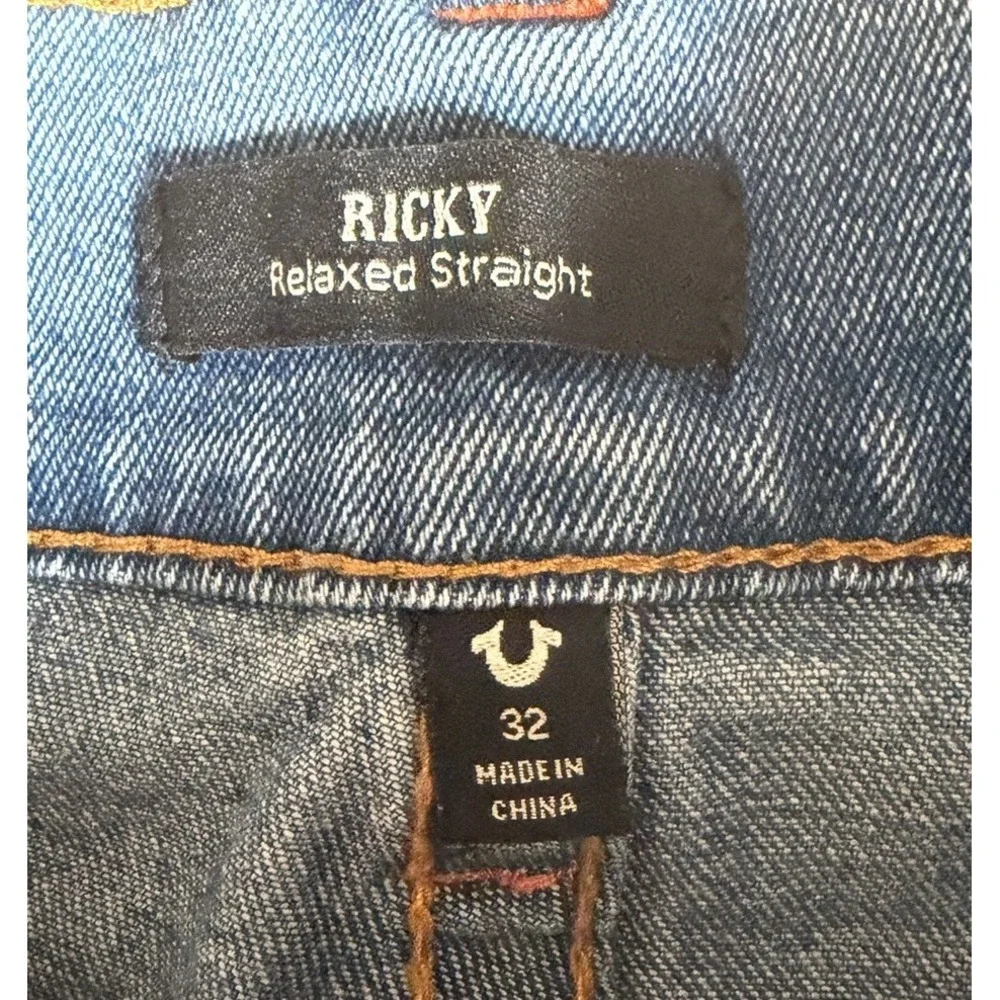 True Religion Ricky‎ Big T Jeans 32 Blue Flap Pocket Relaxed Straight